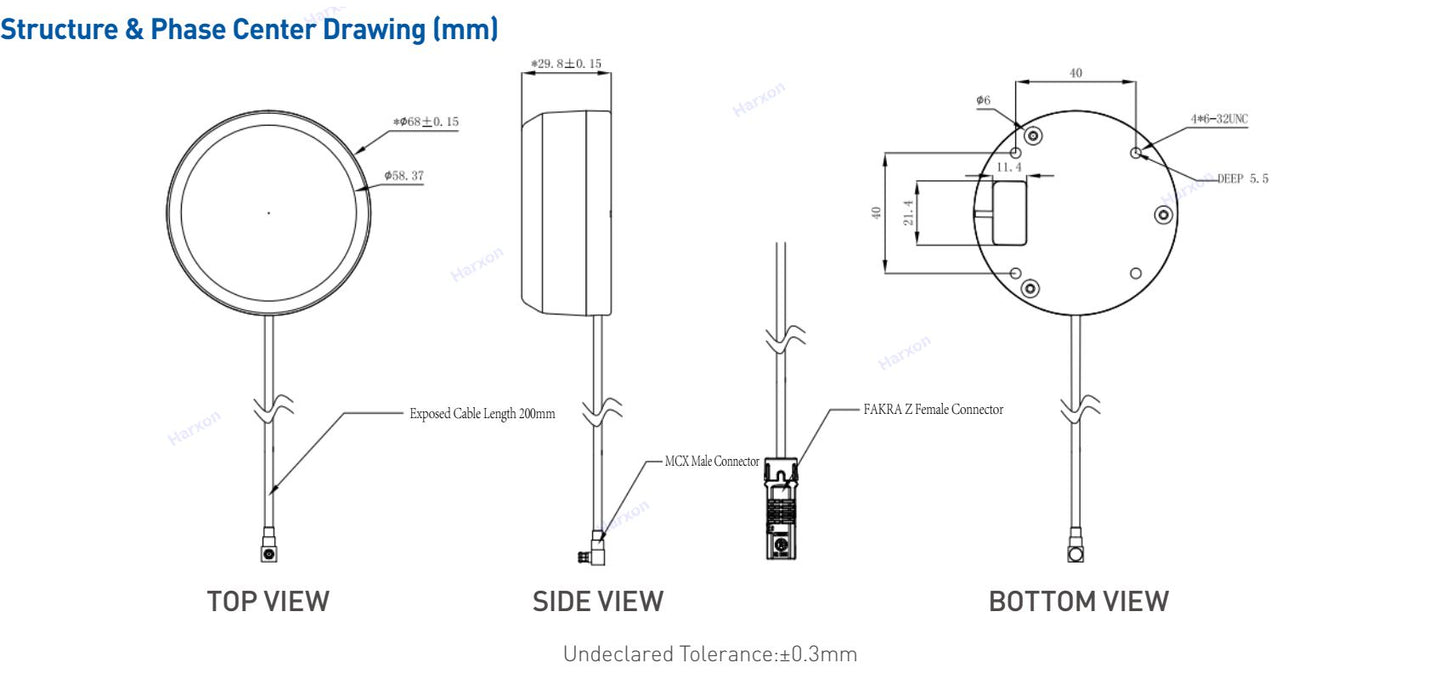 High-precision GNSS Fahrzeug Antenne HX-AULD078